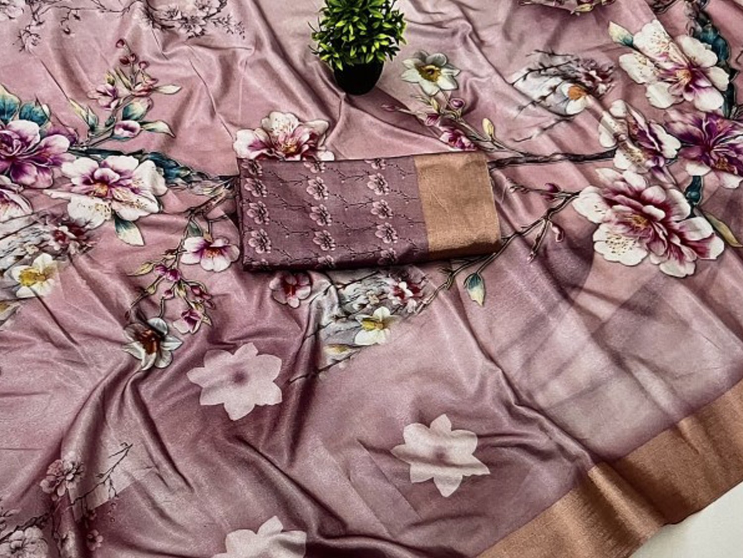 Mystic Garden Digital Printed Cotton Saree